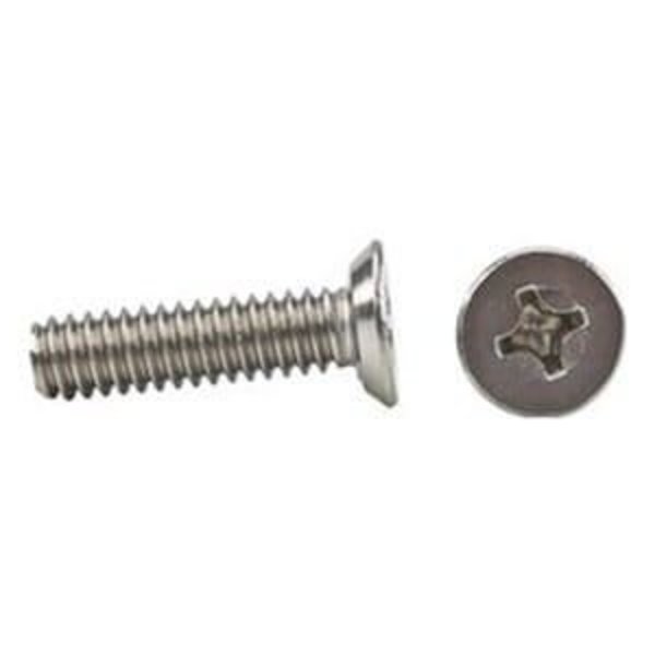 Newport Fasteners #10-24 x 3/8 in Phillips Flat Machine Screw, Plain 18-8 Stainless Steel, 1000 PK 534978-PR-1000